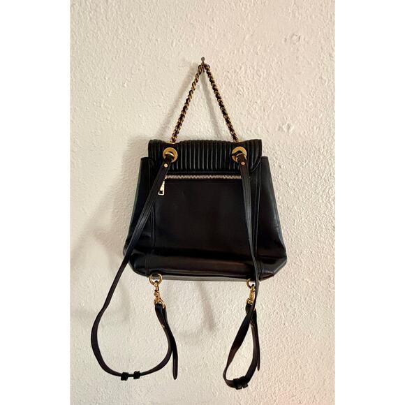 Coach Quilted Convertible 16 Black Leather Parker Backpack Gold Hardware - Picture 4 of 10